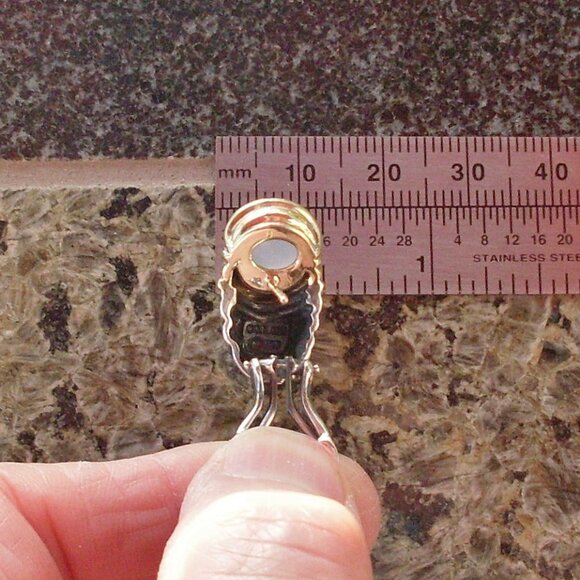 Retired David Yurman Capri Chalcedony Earrings - 14K/925 - Omega Backs - Picture 8 of 8